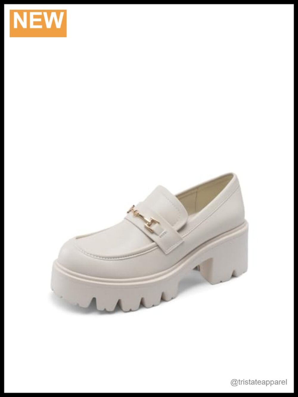 Platform Chunky Loafers with Memory Foam Cushioning, 2.6" Heel, 1.2" Platform